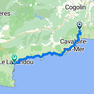 Avenue du Souleillado, La Croix-Valmer nach Boulevard de Lattre de Tassigny, Le Lavandou