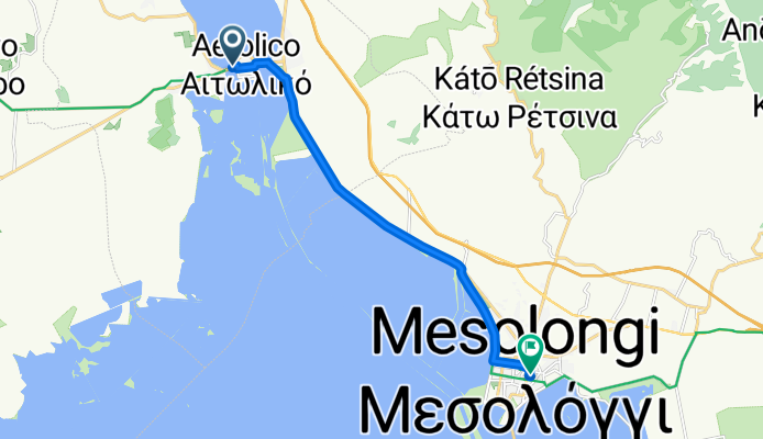 Aitolikou-Astakou, Etoliko nach Spyridonos Trikoupi, Mesolongi