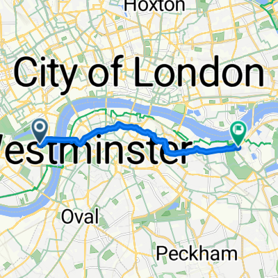 Route to Albion Street, London