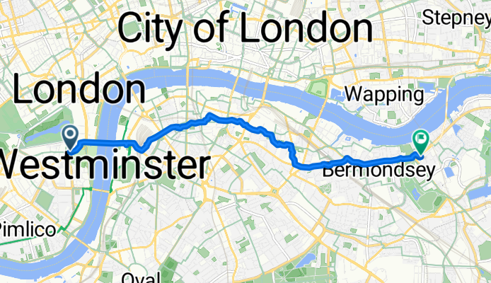 Route to Albion Street, London