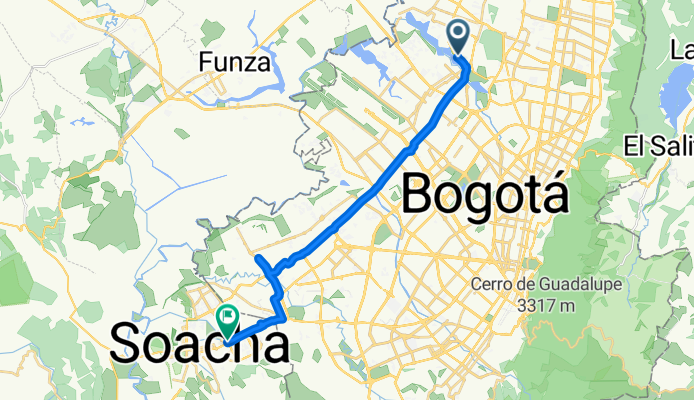 De Carrera 93f # 127-39, Bogotá, D.C. a Carrera 7A 30 -05, Soacha