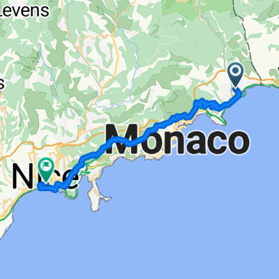 Route du Parc Saint-Michel, Menton nach Rue Alberti, Nizza