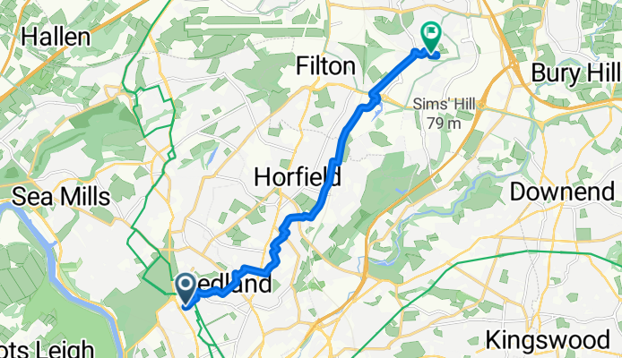 Whiteladies Road, Bristol to Bristol Parkway Station, Bristol