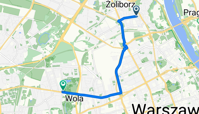 pl Inwalidów, Warsaw to M Bielskiego, Warsaw