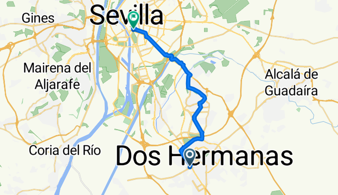 Carretera la Isla K. nach Avenida María Luisa (Teatro Lope de Vega)