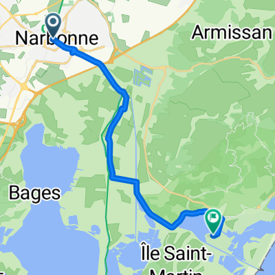 Rue Jean-Jaurès, Narbonne nach Rue Pasteur, Gruissan