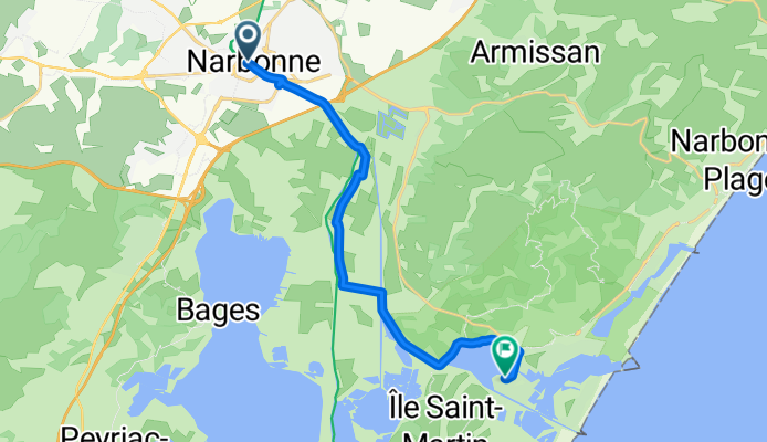 Rue Jean-Jaurès, Narbonne nach Rue Pasteur, Gruissan