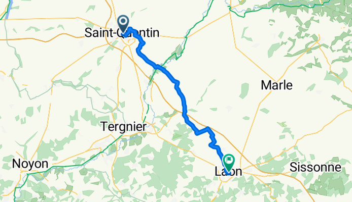 Place de la Basilique, Saint-Quentin to Rue du Cloître, Laon