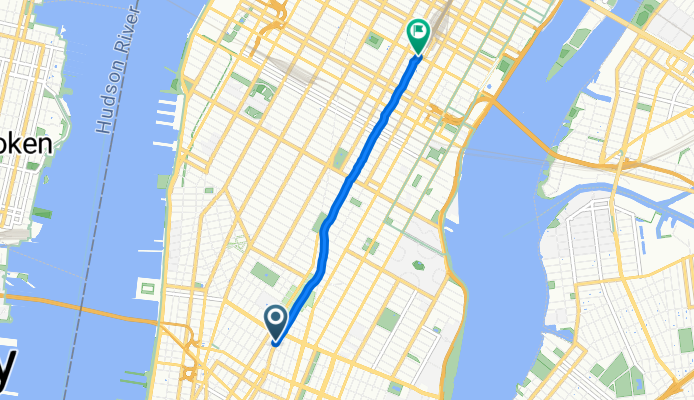 Lafayette St, New York to Depew Pl, New York