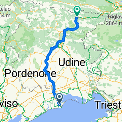 Via Casa Bianca 109, Lignano Sabbiadoro nach Piazzale Cesare Battisti 11, Pontebba