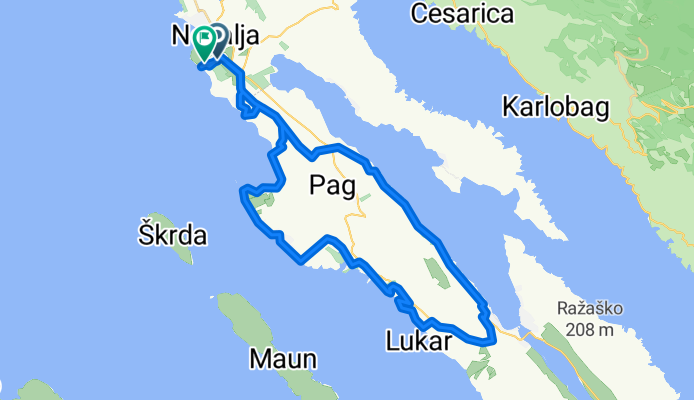Route in Novalja