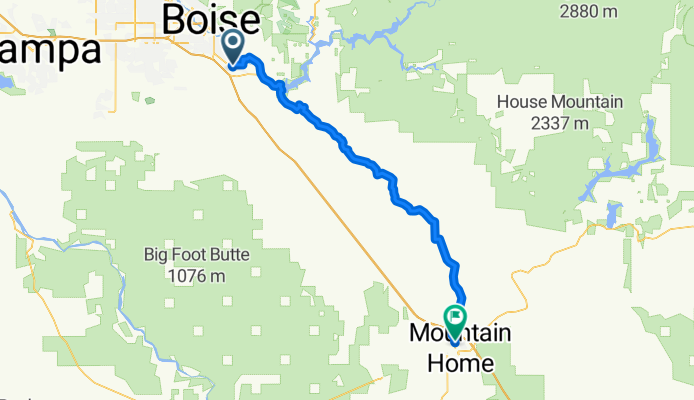 E Tiger Lily Dr, Boise to E 12th North St, Mountain Home