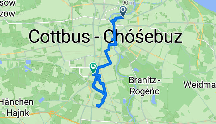 Schlachthofstraße, Cottbus nach Thiemstraße, Cottbus