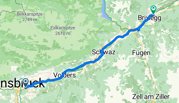 Innsbruck nach Rattenberg (Innradweg)
