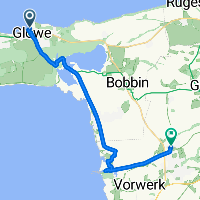 54.573° N 13.469° W nach Marlow, Sagard