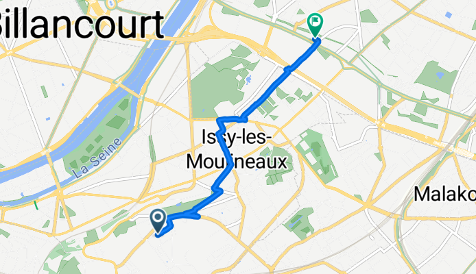 Rue d'Erevan, Issy-les-Moulineaux à Rue Desnouettes, Paris