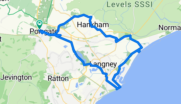 Polegate, Eastbourne, Pevensey loop 17m