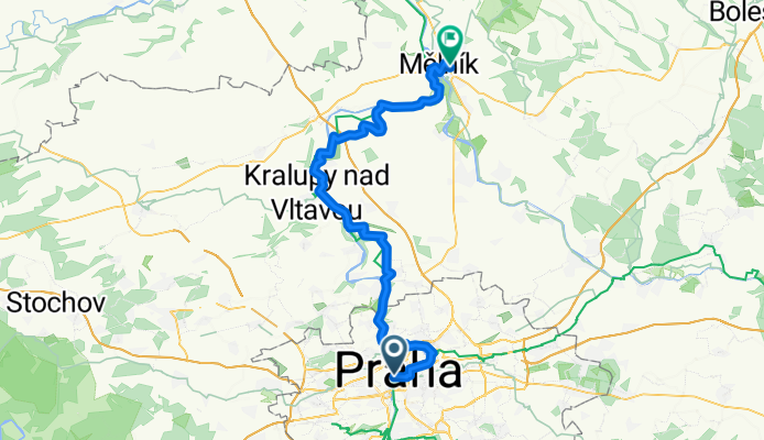 Karlova, Prague 1 to Nádražní, Mělník