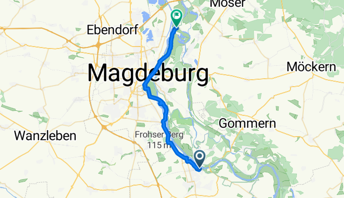 Baderstraße, Schönebeck (Elbe) nach Möser