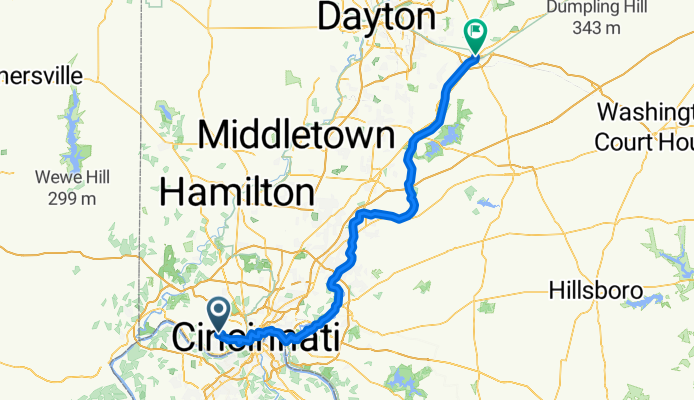 Glenna Dr, Cincinnati to N Detroit St, Xenia