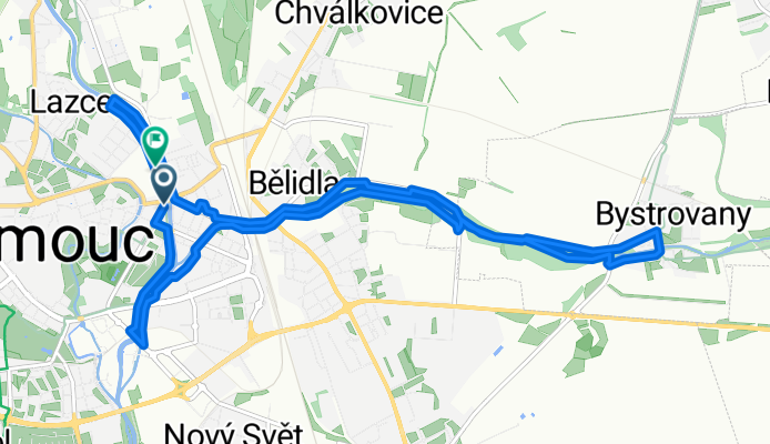 Route in Olomouc