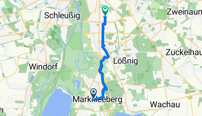 Ring, Markkleeberg nach Schenkendorfstraße, Leipzig