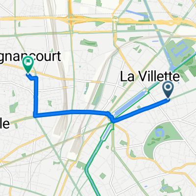 Avenue Jean Jaurès, Paris à Square de Clignancourt, Paris