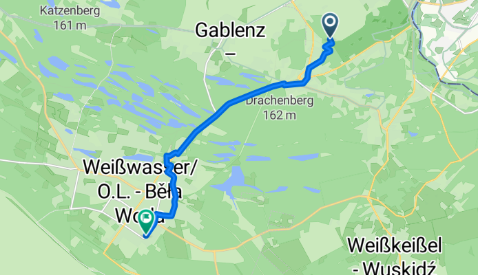 Kantweg, Bad Muskau nach Thomas-Jung-Straße, Weißwasser/Oberlausitz