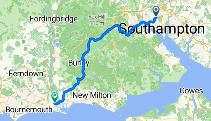 Seymour Close, Southampton to St John's Road, Christchurch