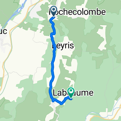 Route de Lagorce, Rochecolombe nach Lagorce