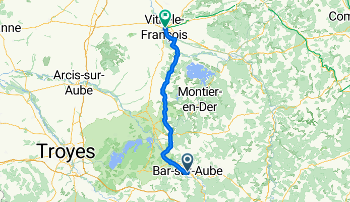 Rue Nationale, Bar-sur-Aube to Rue Domyné de Verzet, Vitry-le-François