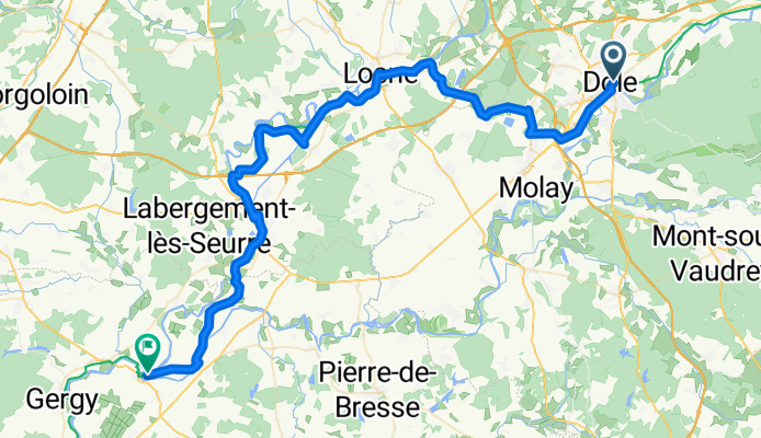 Rue du Gouvernement, Dole to Route de Saunières, Les Bordes