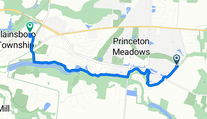 Ravens Crest Dr, Plainsboro to Schalks Crossing Rd, Plainsboro