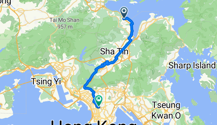 Fo Chun Rd, Hong Kong Science Park, Sha Tin to Argyle St, Mong Kok