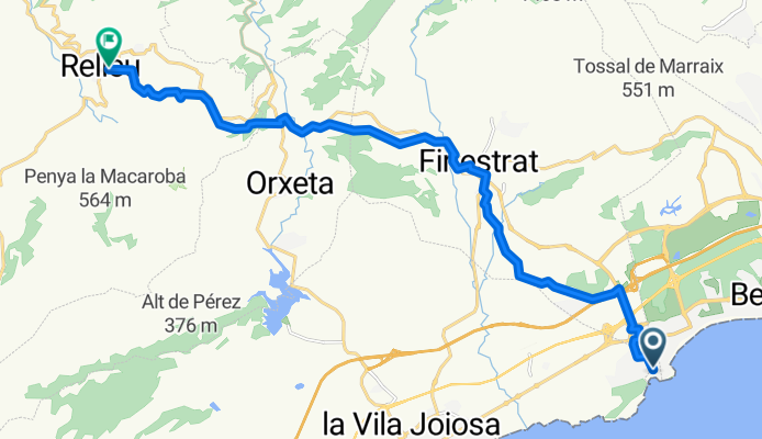 1ste Etappe El Camino Benidorm - Relleu (Del Indiano) 20 km