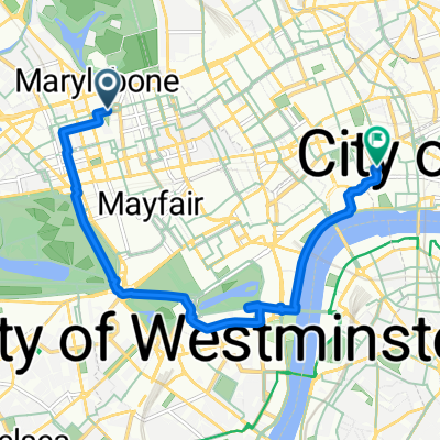Nottingham Street, London to Rolls Buildings, London