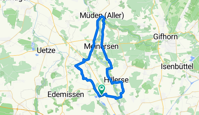 Zusammenfluss von Oker und Aller– Aussichtspunkt Alter Okerarm Runde von Didderse