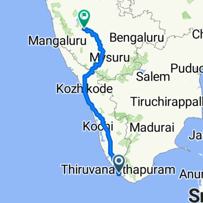 Kovalam, Thiruvananthapuram to KM Road, Chikkamagaluru