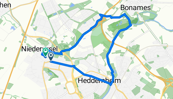 Niederurseler Landstraße 154/156 to Niederurseler Landstraße 154/156