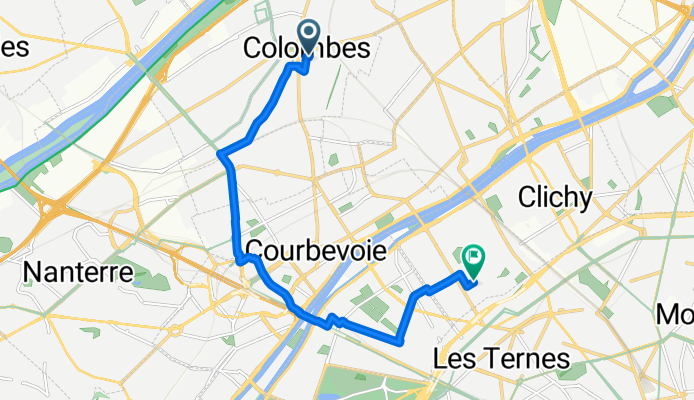 Rue du Maréchal Joffre, Colombes to Rue Henri Barbusse, Levallois-Perret
