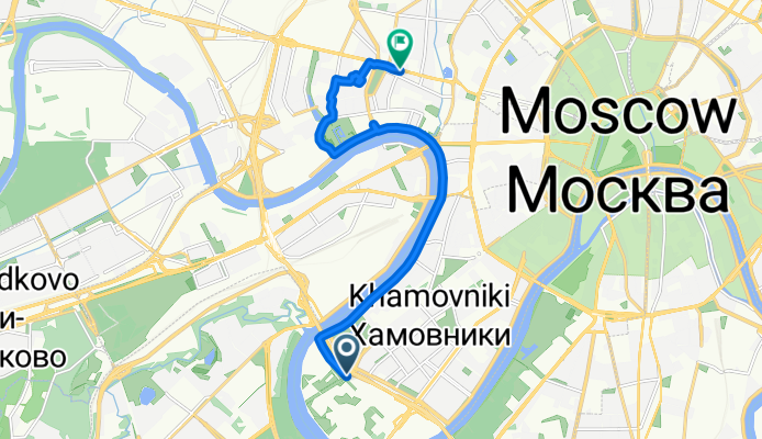 Новолужнецкий проезд, Москва до улица Красная Пресня, Москва