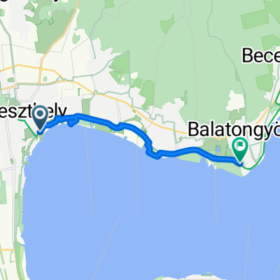 Csík Ferenc sétány, Keszthely nach Böngyéres utca, Balatongyörök