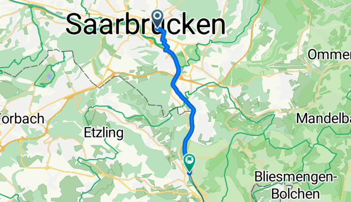 Schmollerstraße, Saarbrücken nach Rue du Pont, Grosbliederstroff
