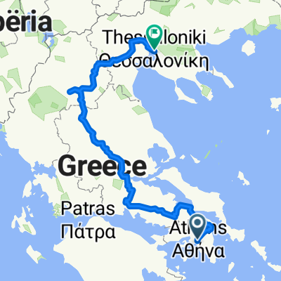 Athens to Thessaloniki Bike Route