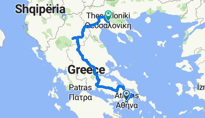 Athens to Thessaloniki Bike Route