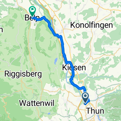 Uferweg nach pizzeria Belp