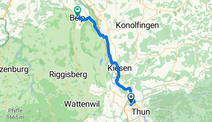 Uferweg nach pizzeria Belp