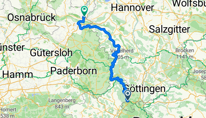 Weser-Radweg: Hauptroute Gesamt