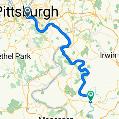 E Carson St, Pittsburgh to S Water St, West Newton