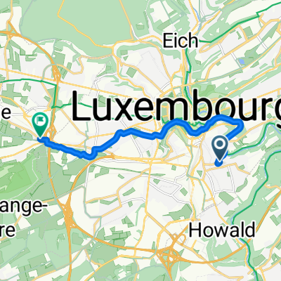 Rue de l'Égalité, Luxembourg to Rue de Luxembourg, Bertrange